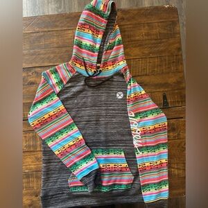 Hooey Salado Multi-Color Long Sleeve Black Hoodie